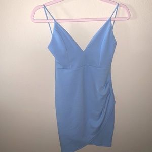 Light blue stretchy mini dress